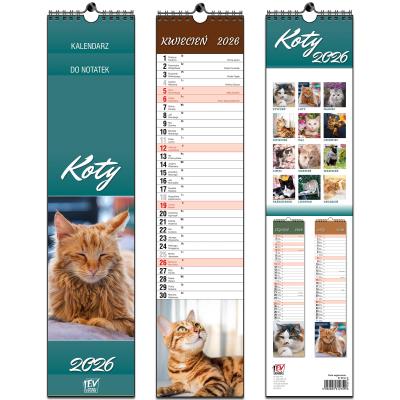 Opakowanie Kalendarz 2026 paskowy Koty