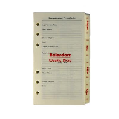 Opakowanie Kalendarz 2026 Pełny Wkład do Organizera Notes Finanse Adresy 9,5x17,2cm