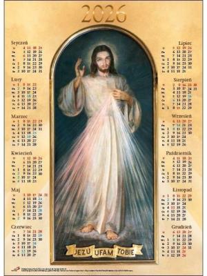 Opakowanie Kalendarz 2026 plakatowy średni Jezus Miłosierny