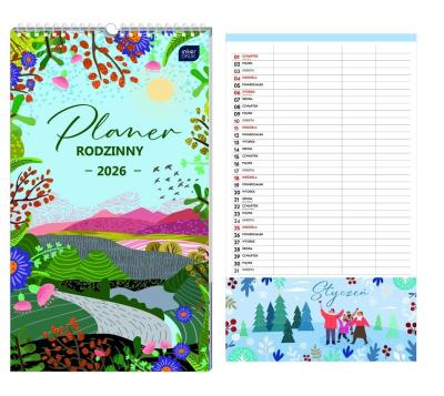 Opakowanie Kalendarz 2026 planer rodzinny 25x43 Razem