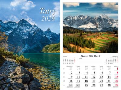 Opakowanie Kalendarz 2026 ścienny 13-k Tatry