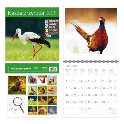 Opakowanie Kalendarz 2026 ścienny 30x30 Nasza przyroda HELMA