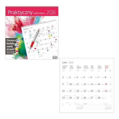 Opakowanie Kalendarz 2026 ścienny 30x30 Praktyczny HELMA