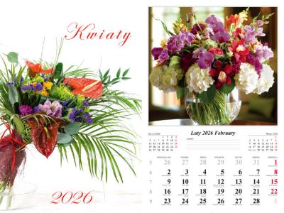Opakowanie Kalendarz 2026 ścienny 7-k Kwiaty