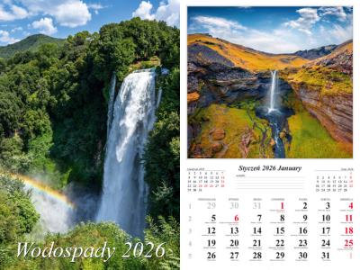 Opakowanie Kalendarz 2026 ścienny 7-k Wodospady