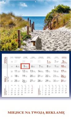 Opakowanie Kalendarz 2026 ścienny jednodzielny Morze