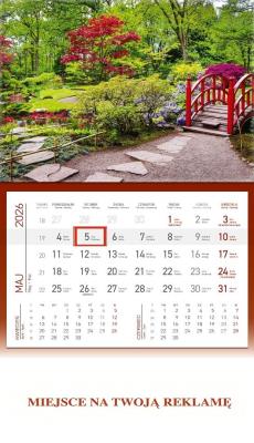 Kalendarz 2026 ścienny jednodzielny Ogród. Wydawca: Wokół nas. SmakLiter.pl Opakowanie Kalendarz 2026 ścienny jednodzielny Ogród
