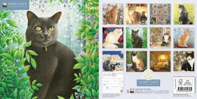 Opakowanie Kalendarz 2026 ścienny kwadrat Ivory Cats Koty