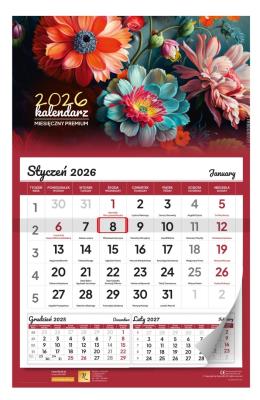Kalendarz 2026 ścienny miesięczny premium. Wydawca: Kalpol. SmakLiter.pl Opakowanie Kalendarz 2026 ścienny miesięczny premium