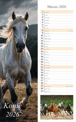 Opakowanie Kalendarz 2026 ścienny pasek Konie