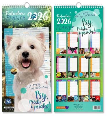 Opakowanie Kalendarz 2026 ścienny planer Psy