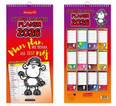Opakowanie Kalendarz 2026 ścienny planer Sheepworld szczery