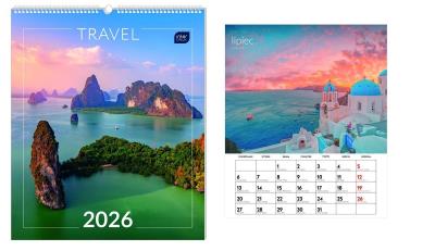 Opakowanie Kalendarz 2026 ścienny planszowy 33,5x40cm Travel