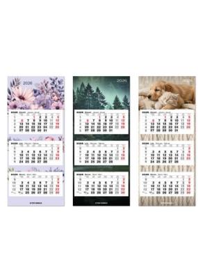 Opakowanie Kalendarz 2026 ścienny trójdzielny 31x70,5cm mix