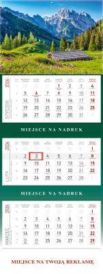 Kalendarz 2026 ścienny trójdzielny Góry. Wydawca: Wokół nas. SmakLiter.pl Opakowanie Kalendarz 2026 ścienny trójdzielny Góry