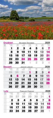 Opakowanie Kalendarz 2026 ścienny trójdzielny Maki