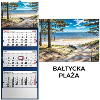 Kalendarz 2026 trójdzielny Bałtycka plaża. Wydawca: Evena. SmakLiter.pl Opakowanie Kalendarz 2026 trójdzielny Bałtycka plaża