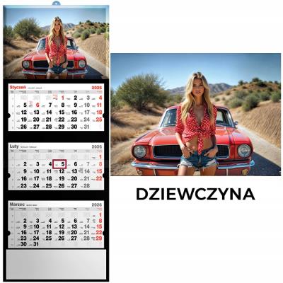Kalendarz 2026 trójdzielny dziewczyna. Wydawca: Evena. SmakLiter.pl Opakowanie Kalendarz 2026 trójdzielny dziewczyna