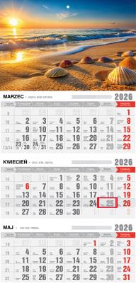 Opakowanie Kalendarz 2026 trójdzielny ekonomiczny plaża