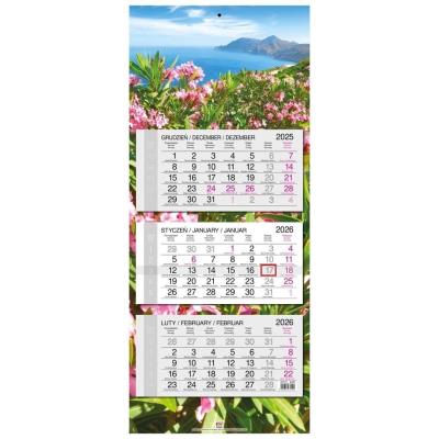 Kalendarz 2026 trójdzielny główka płaska Grecja. Wydawca: EV-Corp. SmakLiter.pl Opakowanie Kalendarz 2026 trójdzielny główka płaska Grecja