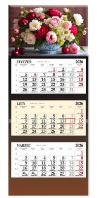Opakowanie Kalendarz 2026 trójdzielny Kwiaty