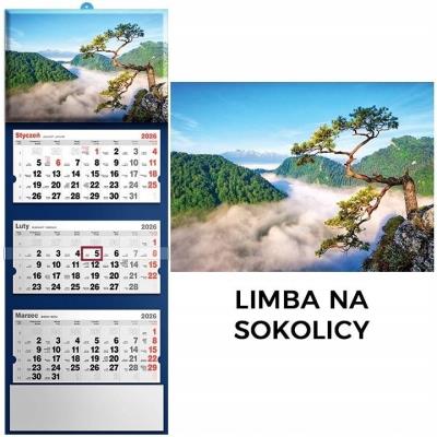 Kalendarz 2026 trójdzielny limba na Sokolicy. Wydawca: Evena. SmakLiter.pl Opakowanie Kalendarz 2026 trójdzielny limba na Sokolicy