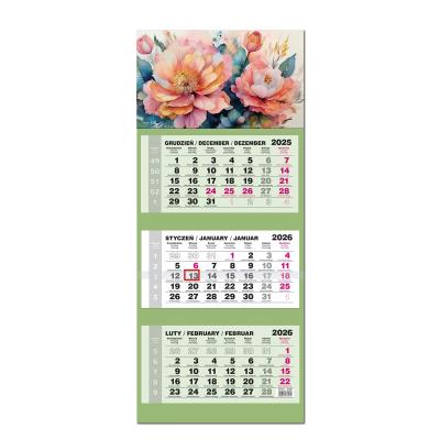 Opakowanie Kalendarz 2026 trójdzielny LUX główka wypukła Kwiaty