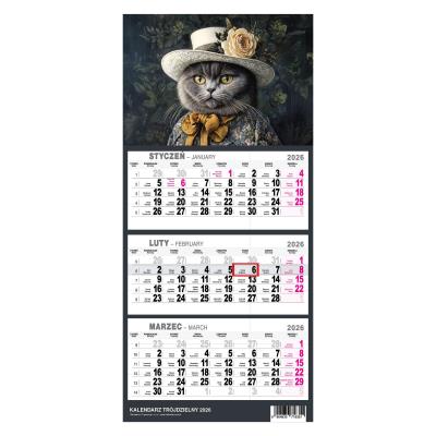 Opakowanie Kalendarz 2026 trójdzielny mały Kot