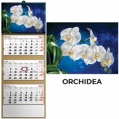 Kalendarz 2026 trójdzielny orchidea. Wydawca: Evena. SmakLiter.pl Opakowanie Kalendarz 2026 trójdzielny orchidea