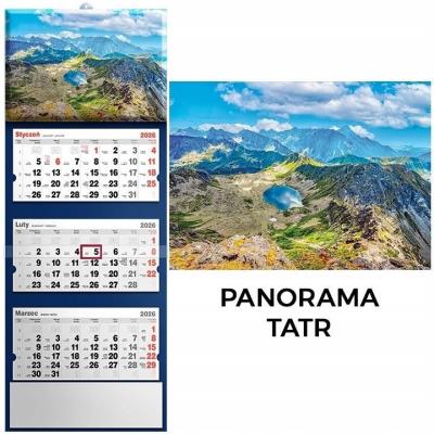 Kalendarz 2026 trójdzielny Panorama Tatr. Wydawca: Evena. SmakLiter.pl Opakowanie Kalendarz 2026 trójdzielny Panorama Tatr
