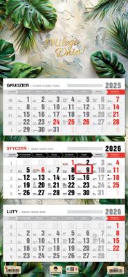 Kalendarz 2026 trójdzielny płaska główka glamour. Wydawca: Pan Kalendarzyk. SmakLiter.pl Opakowanie Kalendarz 2026 trójdzielny płaska główka glamour