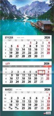Opakowanie Kalendarz 2026 trójdzielny płaska główka Lazur
