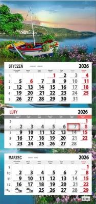 Opakowanie Kalendarz 2026 trójdzielny płaska główka Łódka