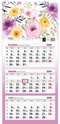 Opakowanie Kalendarz 2026 trójdzielny płaska główka MIX