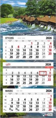 Opakowanie Kalendarz 2026 trójdzielny płaska główka Młyny