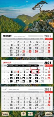 Kalendarz 2026 trójdzielny płaska główka Sokolnica. Wydawca: Pan Kalendarzyk. SmakLiter.pl Opakowanie Kalendarz 2026 trójdzielny płaska główka Sokolnica