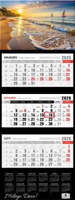 Kalendarz 2026 trójdzielny premium żaglówka. Wydawca: Pan Kalendarzyk. SmakLiter.pl Opakowanie Kalendarz 2026 trójdzielny premium żaglówka