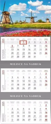 Opakowanie Kalendarz 2026 Trójdzielny Wiatraki