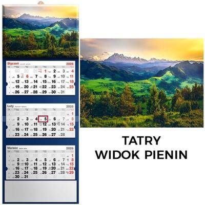 Kalendarz 2026 trójdzielny Widok Pienin. Wydawca: Evena. SmakLiter.pl Opakowanie Kalendarz 2026 trójdzielny Widok Pienin