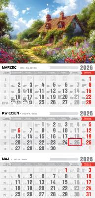 Kalendarz 2026 trójdzielny z magnesem romantico. Wydawca: Pan Kalendarzyk. SmakLiter.pl Opakowanie Kalendarz 2026 trójdzielny z magnesem romantico