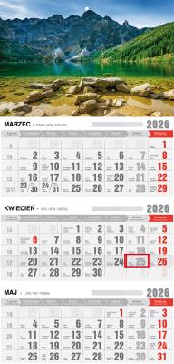 Kalendarz 2026 trójdzielny z magnesem tatry. Wydawca: Pan Kalendarzyk. SmakLiter.pl Opakowanie Kalendarz 2026 trójdzielny z magnesem tatry