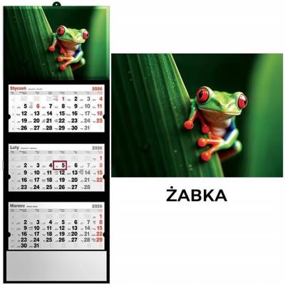 Kalendarz 2026 trójdzielny żaba. Wydawca: Evena. SmakLiter.pl Opakowanie Kalendarz 2026 trójdzielny żaba