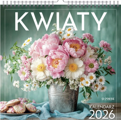 Opakowanie Kalendarz 2026 Wieloplanszowy Kwadrat Kwiaty
