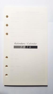 Opakowanie Kalendarz 2026 Wkład do Organizera Terminarz 9,5x17,2cm WKLORS-07-Weekly