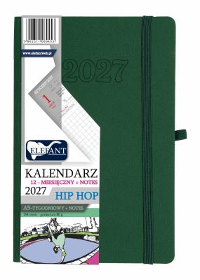 Opakowanie Kalendarz 2027 12 m-cy. Hip hop A5 tygodniowy zielony