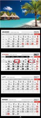 Opakowanie Kalendarz 2027 czterodzielny premium tropik