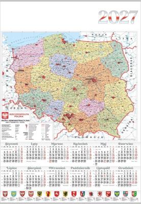 Opakowanie Kalendarz 2027 jednoplanszowy Mapa (10szt)