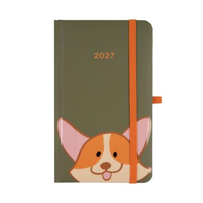 Opakowanie Kalendarz 2027 kieszonkowy z gumką Pies Corgi