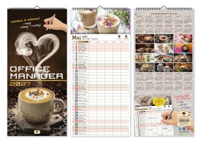 Opakowanie Kalendarz 2027 paskowy szeroki office manager