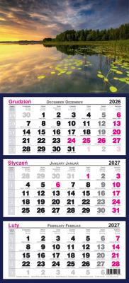 Opakowanie Kalendarz 2027 trójdzielny ścienny Mazury